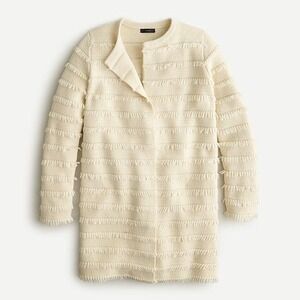 J.Crew Juliette Cardigan Sweater Blazer Ivory Fringe Stripe Wool Alpaca Blend 2X